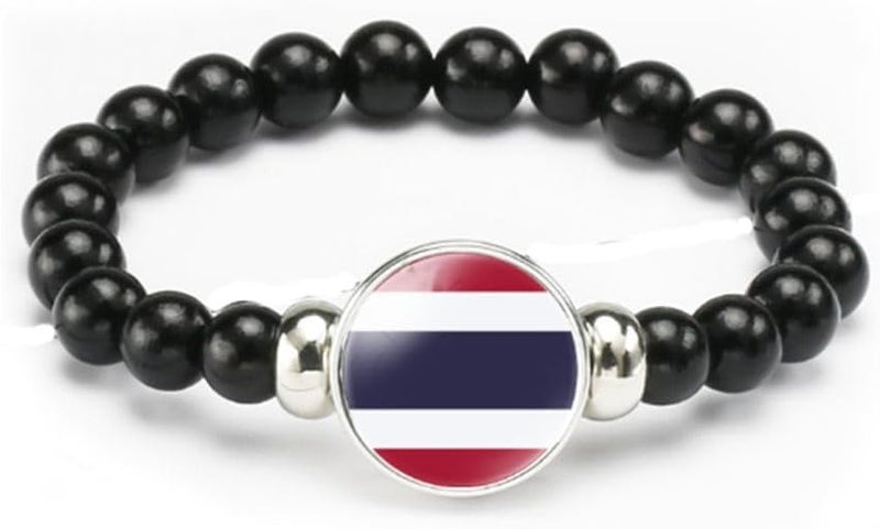 vmcoatdu National Flag Bracelet Elastic Rope Beaded Bracelet Support Your Country Travel Souvenir Gifts for Men Women - Image 1